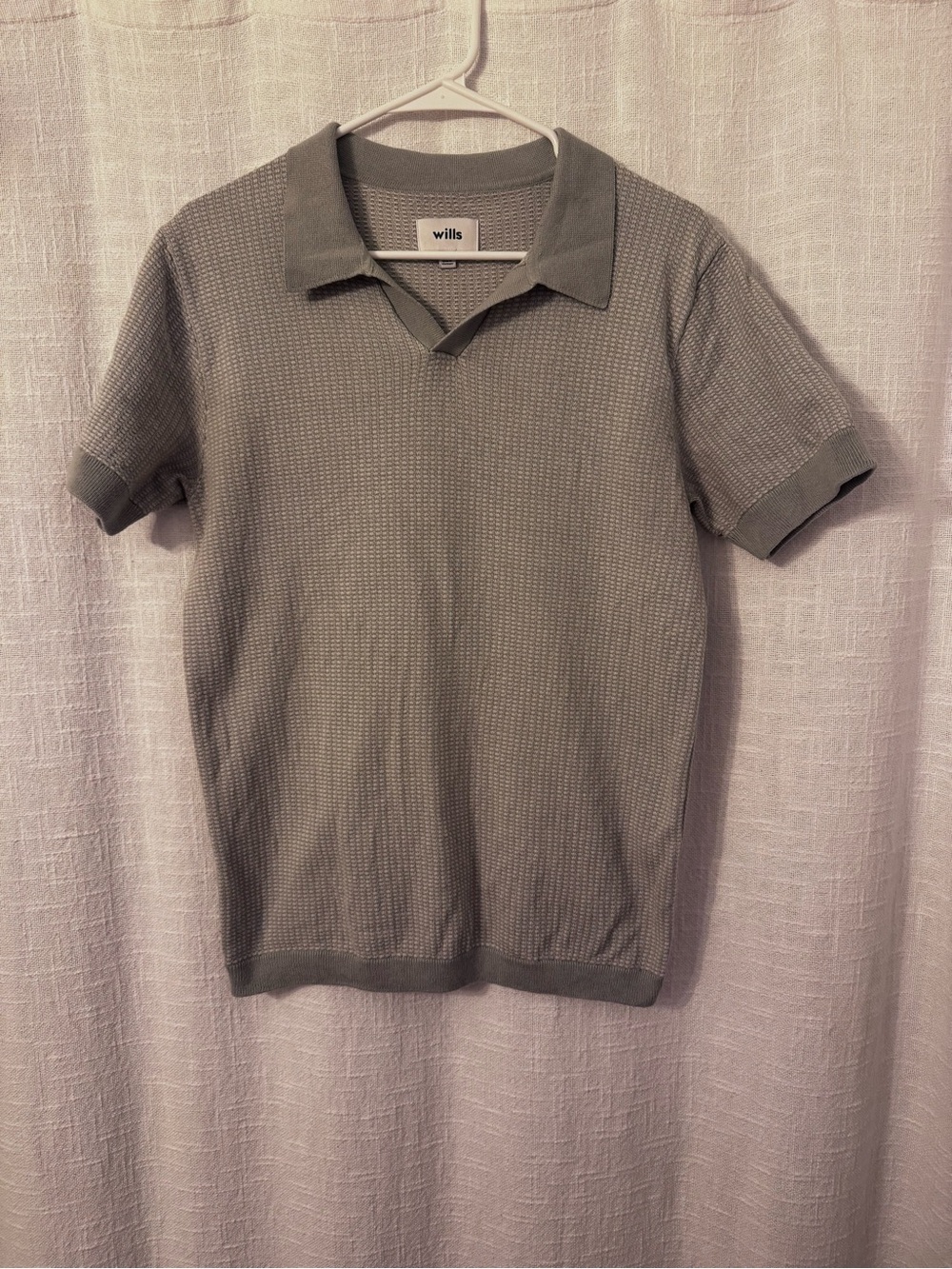Men's Short Sleeve Knit Polo - Blue-Gray